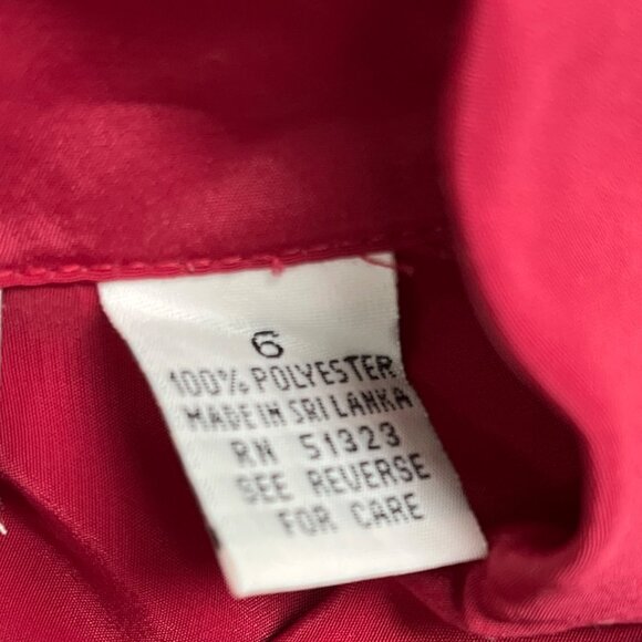 Vintage-Inspired Long Sleeve Blouse W/ Black Bow Tie Neck By Josephine Size 6 - Picture 7 of 8